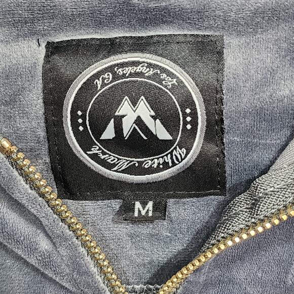 White Mark Velour Tracksuit Loungewear Medium Charcoal Gray - Picture 4 of 5